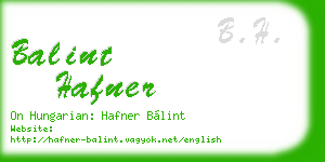 balint hafner business card