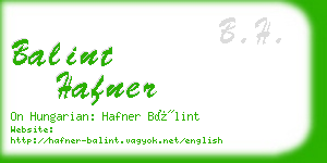 balint hafner business card